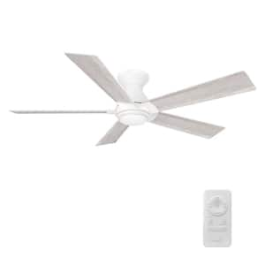 Armoy 52 in. Integrated LED Indoor Matte White 10-Speed DC Ceiling Fan with Light Kit Color Changing Remote Control