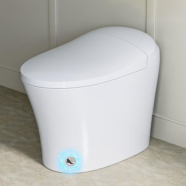 1-piece 1/1.27 GPF Dual Flush Elongated Toilet in White, Seat Included