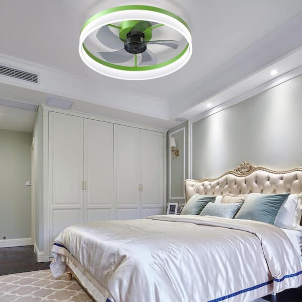 19.7 in. Green Smart Indoor Low Profile Standard Ceiling Fan with Remote