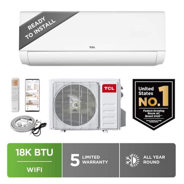 Low Ambient 1-Zone 18,000 BTU 22 SEER2 Ductless Mini Split Heat Pump Air Conditioner System with 16 ft Lines 230V