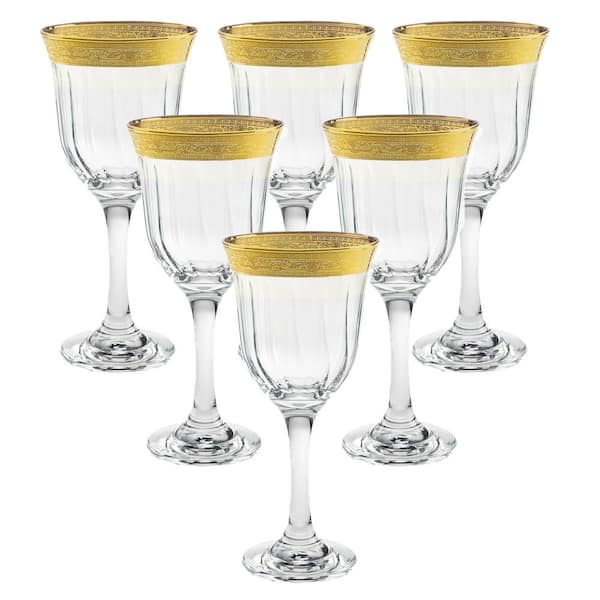 Lorren Home Trends Melania Collection Gold Red Wine (Set of 6)
