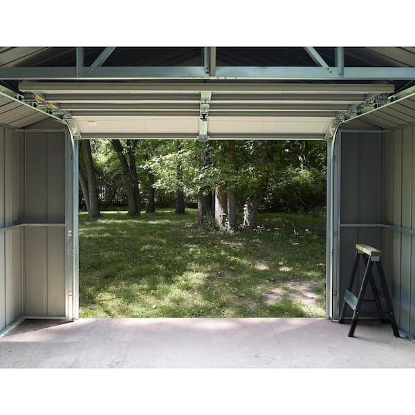 Arrow Murry hill 12 ft. W x 10 ft. D 2-Tone Gray Steel Garage and