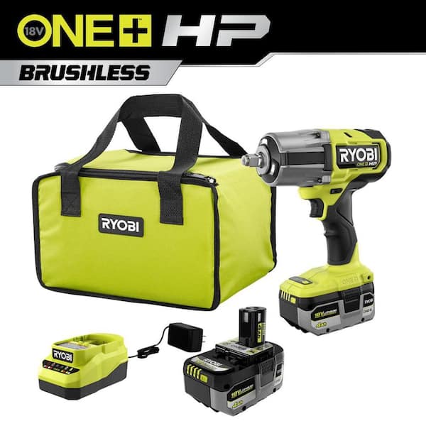 RYOBI ONE+ HP 18V Brushless Cordless 4-Mode 1/2 in. High Torque Impact Wrench Kit with (2) 4.0 Ah Batteries and Charger