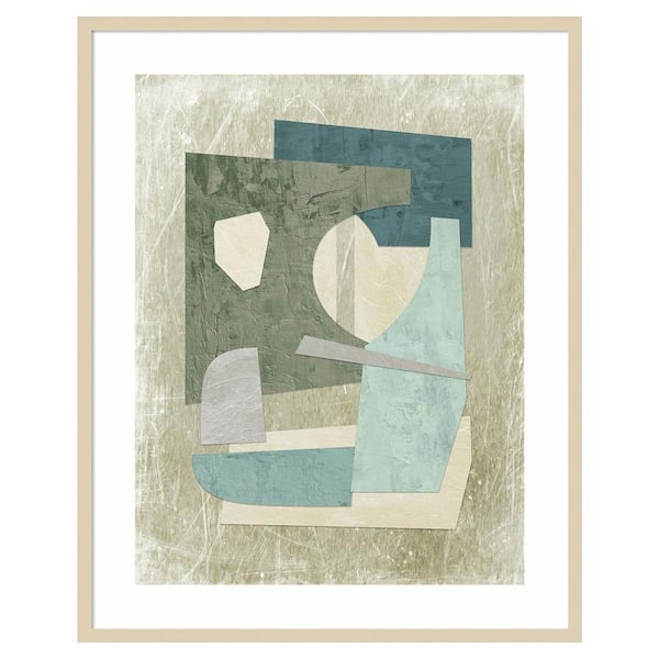 Amanti Art Mid Century Collage II by Suzanne Nicoll 33 in. W x 41 in. H. Wood Framed Wall Art Print Framed in Brown