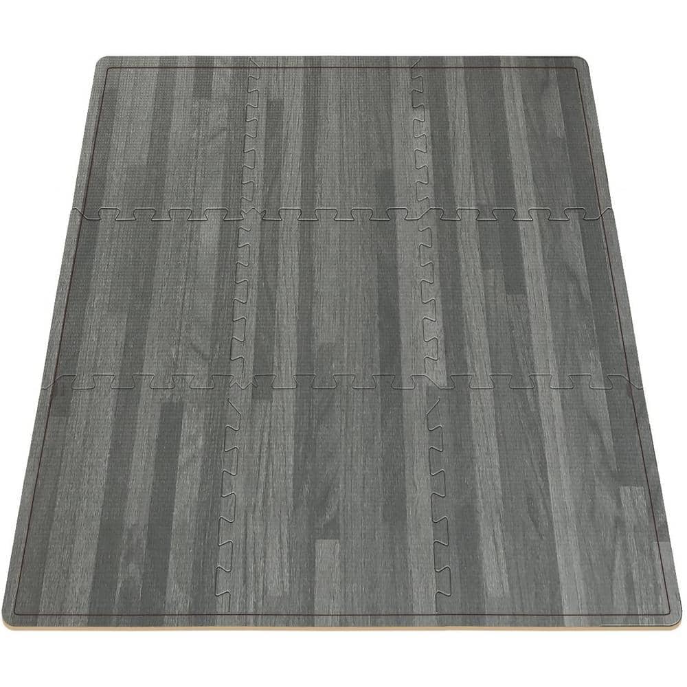 Sorbus Wood Grain Floor Mats Foam Interlocking Mats Tile 3/8 Thick Flooring Wood New
