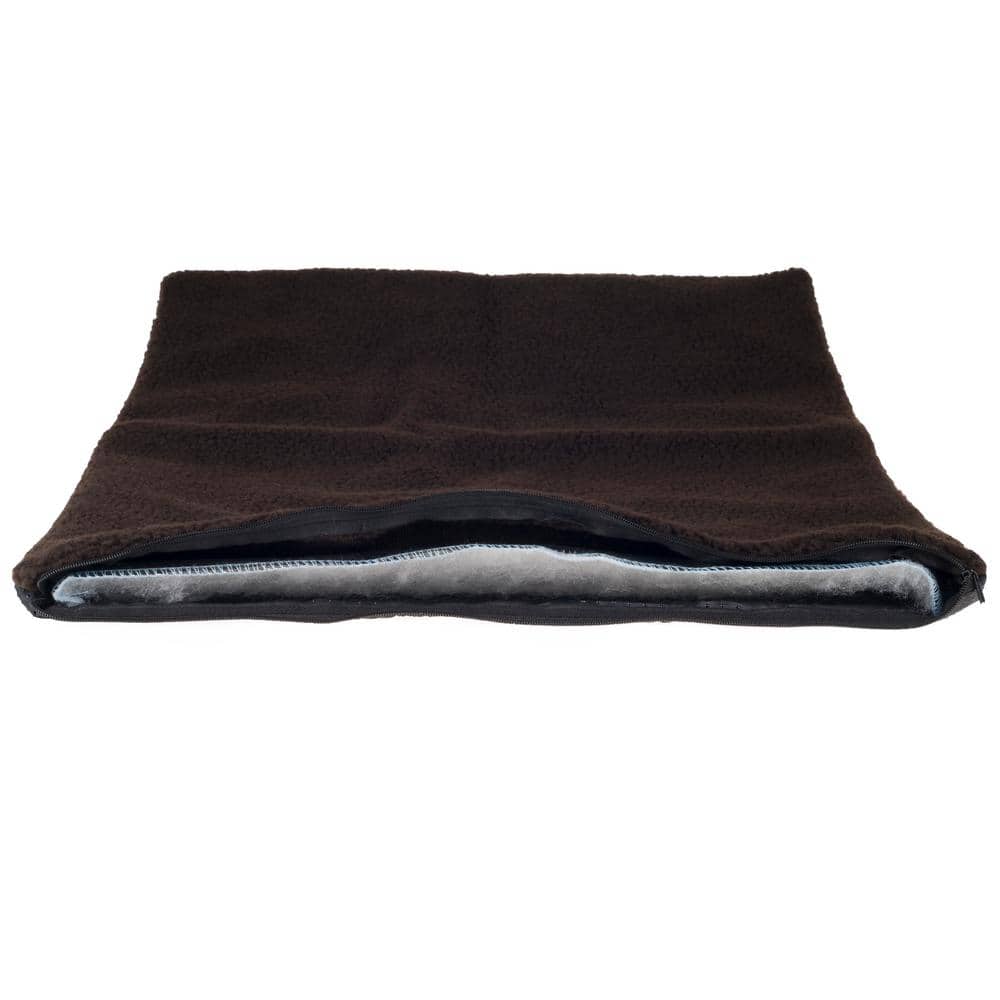 Small Brown Self-Heating Sherpa Pet Crate Pad