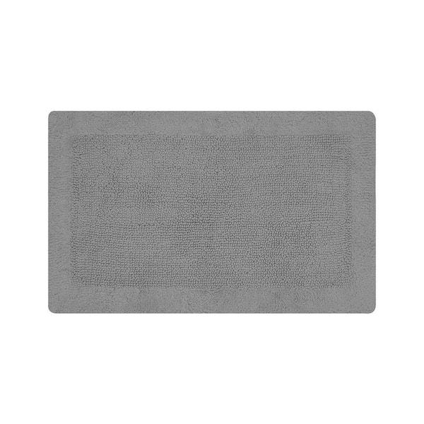 Better Trends Edge 21 in. x 34 in. Gray 100% Cotton Rectangle Bath Rug