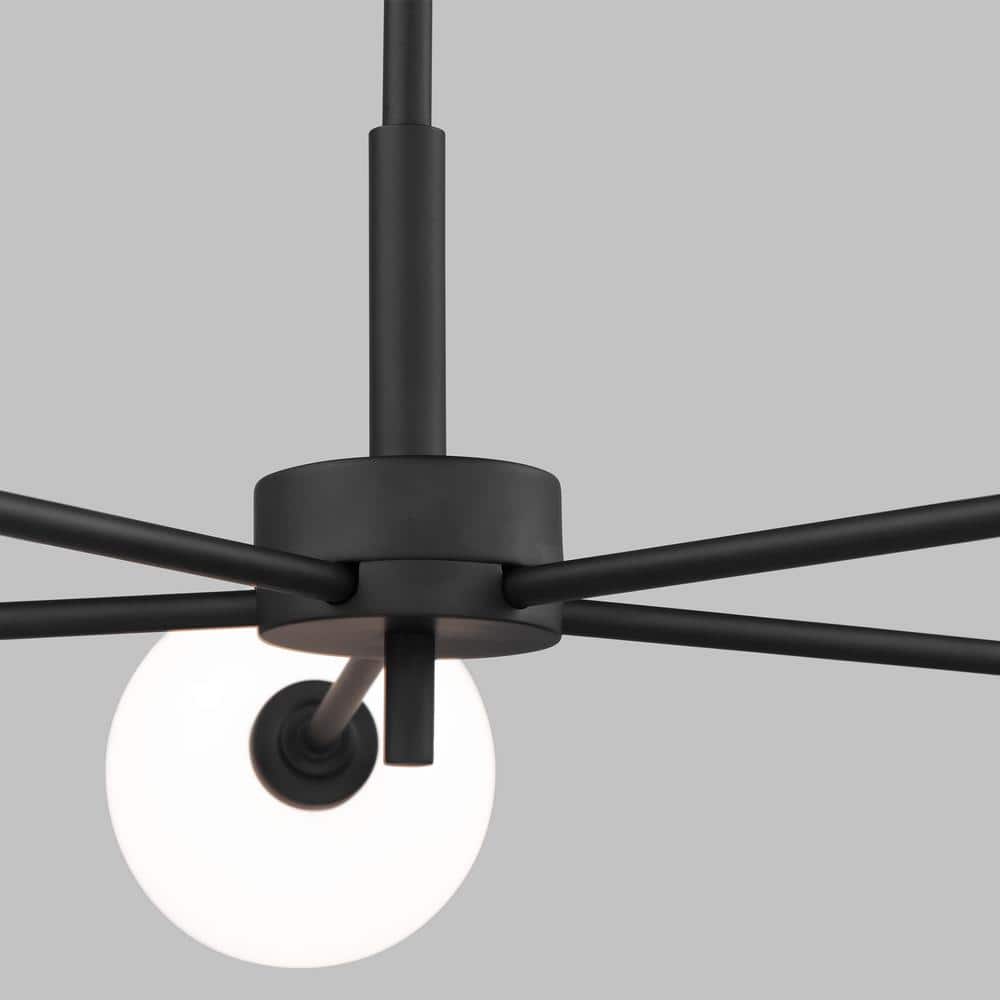Tallis Midnight Black Sputnik-Style Outdoor Chandelier