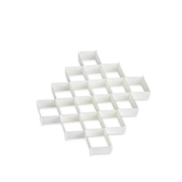 Honey-Can-Do 2.75 in. x 17 in. x 15 in. White Plastic Closet Drawer Organizer