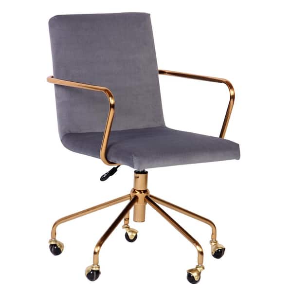 ACESSENTIALS Logan Rolling Desk Chair in Gray & Gold