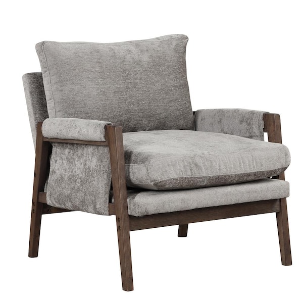PUDO Grey Velvet Arm Chair