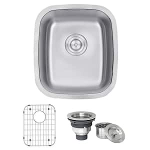 Parmi 16 Gauge Stainless Steel 16 in. x 18 in. Undermount Bar Sink with Accessories