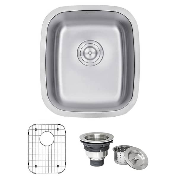 Ruvati Parmi 16 Gauge Stainless Steel 15 in. Undermount Bar Sink