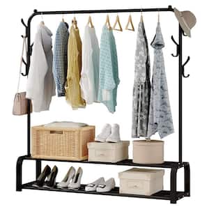 Black Metal Garment Clothes Rack 43.3 in. W x 59 in. H