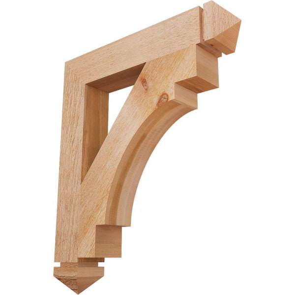 Ekena Millwork 4 in. x 28 in. x 24 in. Western Red Cedar Merced Arts and Crafts Rough Sawn