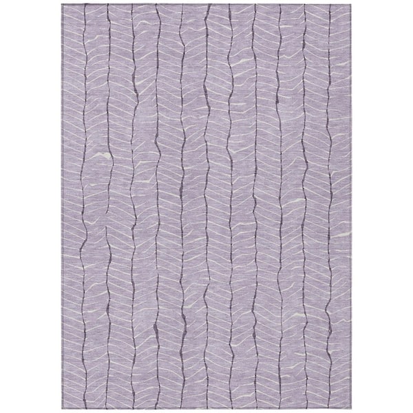Chantille Machine Washable Indoor/Outdoor Abstract ACN3038 Lavender 3 ft. x 5 ft. Area Rug