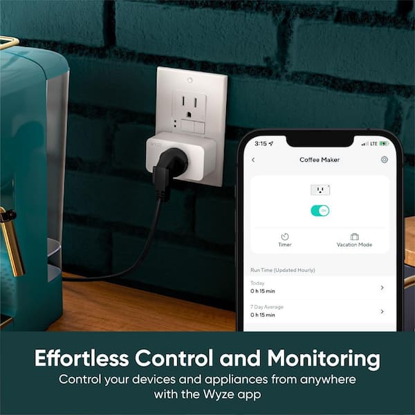 Wyze Plug Outdoor, Dual Outlets Energy Monitoring, IP64, 2.4GHz