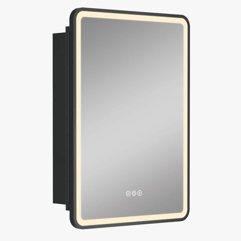 Aris Series 16 in. W x 24 in. H Rectangular Iron Medicine Cabinet with Mirror, Wall Mount/Recessed Installation price history on PriceWatchPro