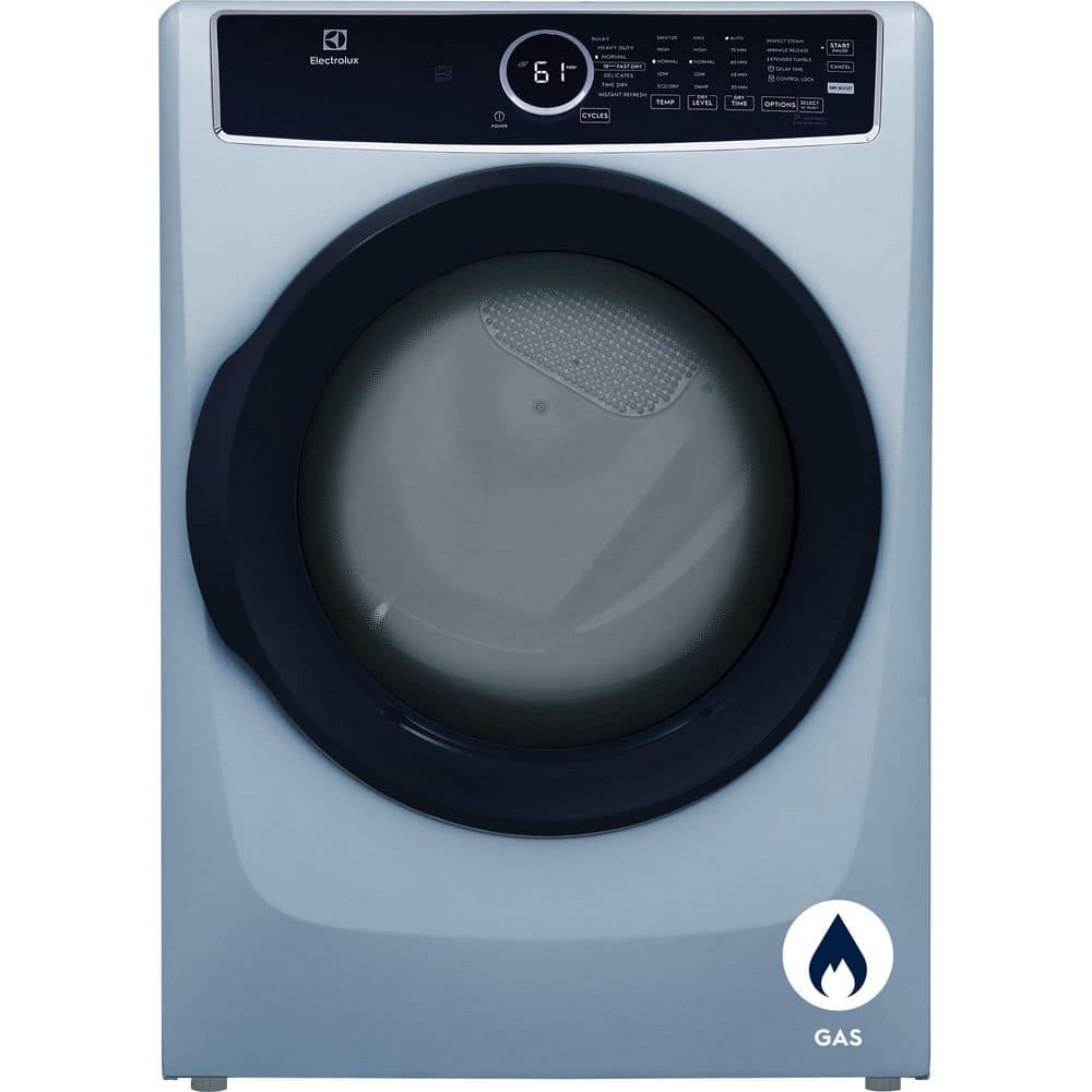 Electrolux 8 cu.ft. vented Front Load Gas Dryer in Glacier Blue