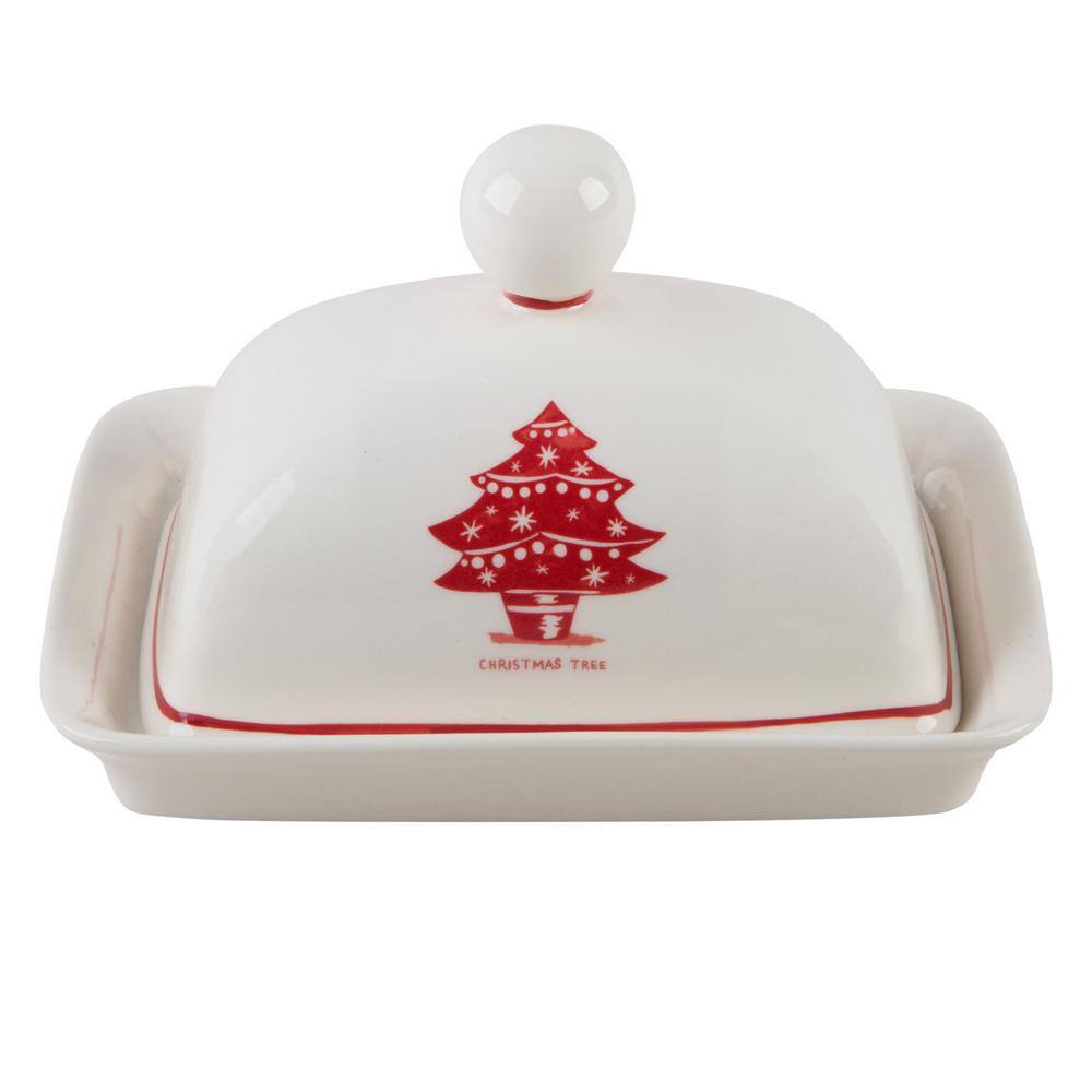 1 lb Tempered Glass Oval Covered Butter Dish Gift Box 