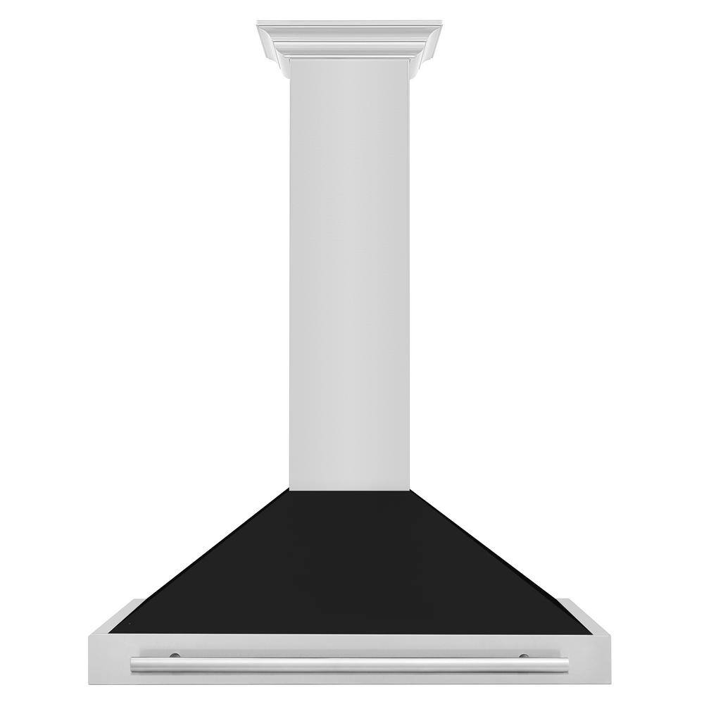 36" Black Matte and Stainless Steel Convertible Wall Mount Range Hood