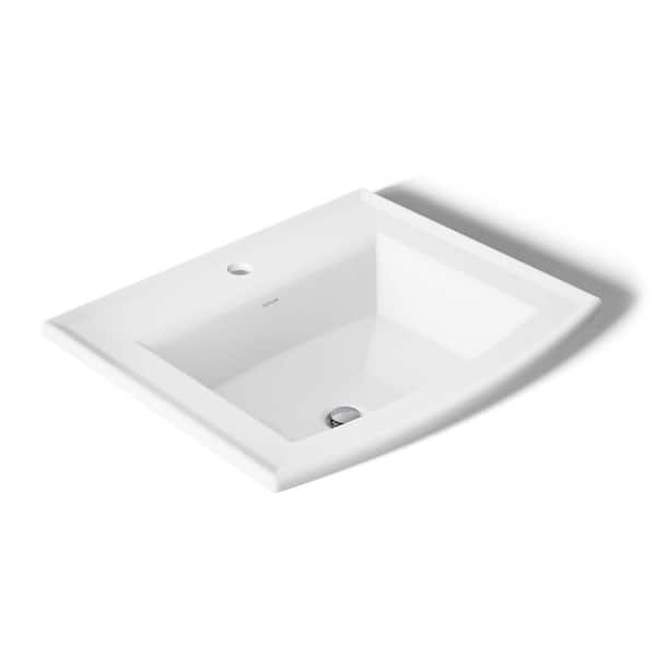 KOHLER Archer 22.6 in. x 19.44 in. Drop-In Bathroom Sink in White Vitreous China