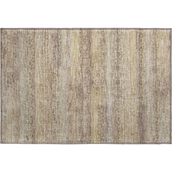 2 ft. x 3 ft. Beige Mayfield Premium Machine Washable Abstract AMF2029 Accent Rug