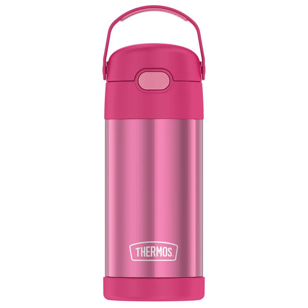 Funnuf Slim Stainless Steel Insulated Thermos Water Bottle 9.56 oz,Pink 