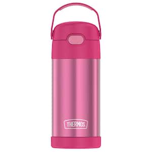 FUNtainer 12 oz. Pink Stainless Steel Vacuum-Insulated Water Bottle