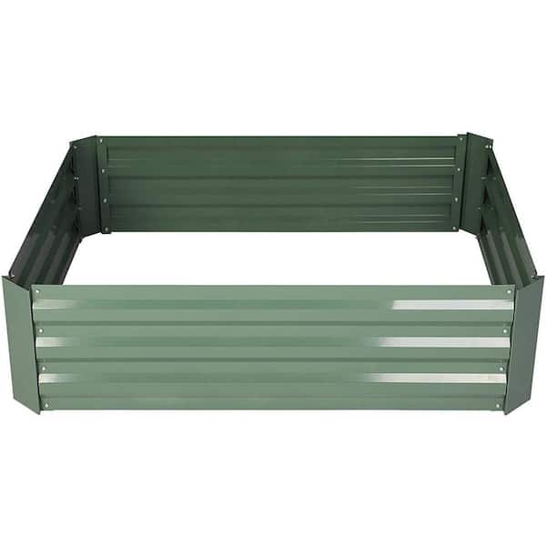 Unbranded 48 in. x 36 in. x 12 in. Galvanized Steel Raised Garden Bed, Anti-Rust Planter Box for Vegetables, Flowers, and Herbs