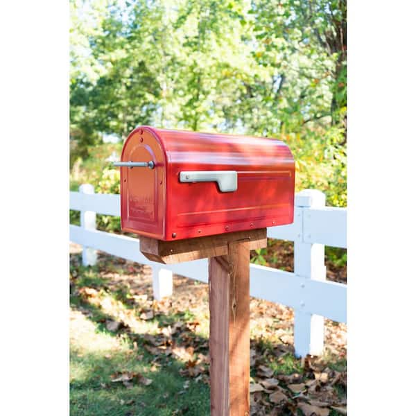 Cedar Drive-In Top Mount Mailbox Post, Natural Untreated Cedar