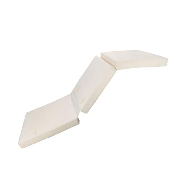 76 in. x 27 in. Replacement Outdoor Triple Folds Chaise Lounge Cushion for Patio, Beige