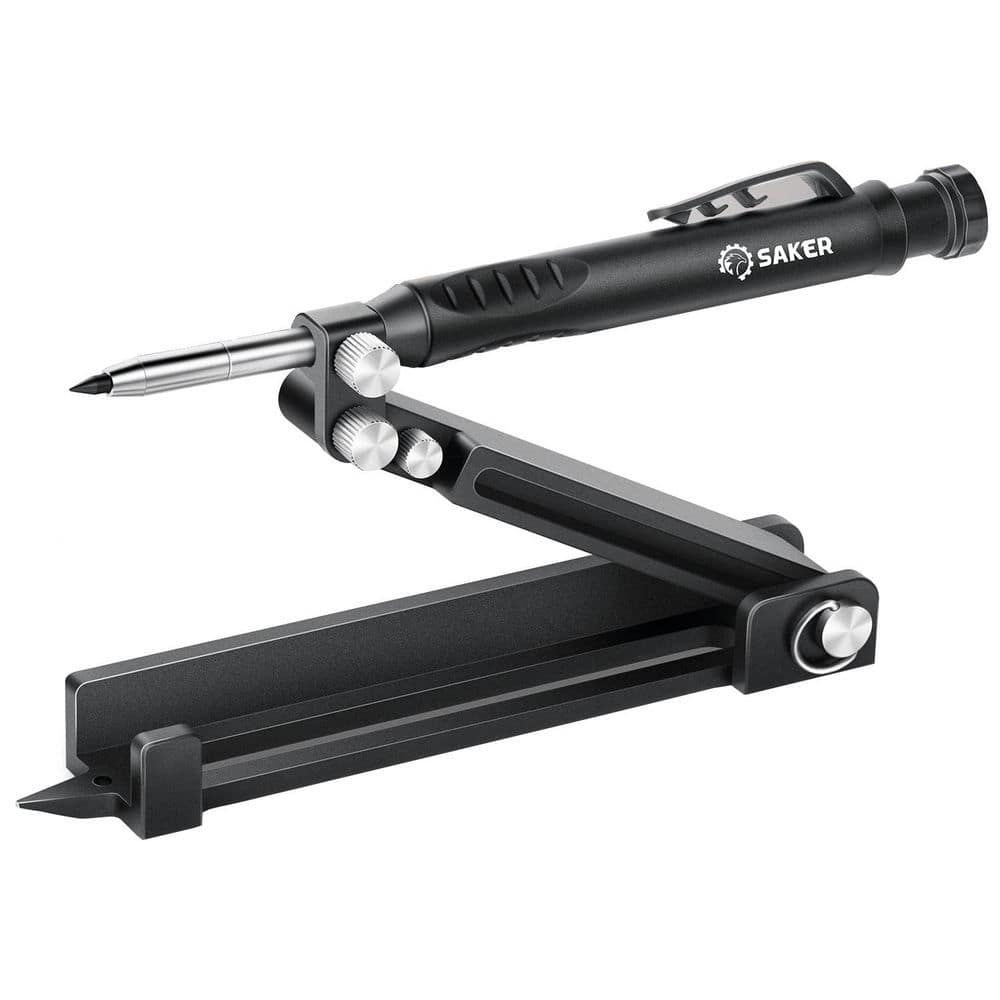 Black DIY Woodworking Scribe Multi-Function Lining Tool, Aluminum Alloy Scr