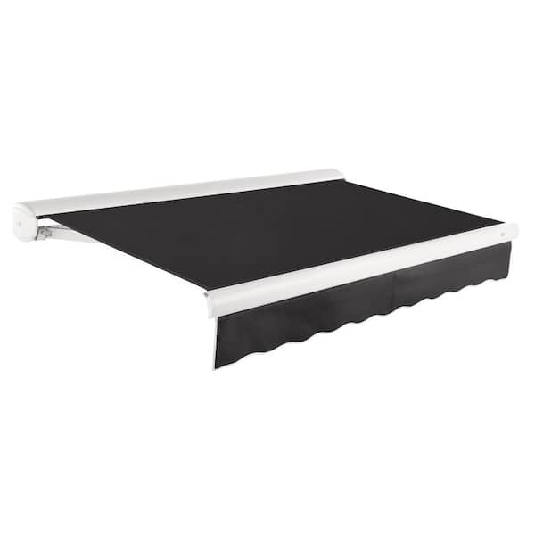 AWNTECH 10 ft. Key West Right Motor Retractable Awning with Cassette (96 in. Projection) in Black