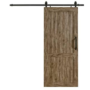 42 in. x 84 in. Millbrooke Weathered Grey H Style PVC Vinyl Sliding Barn Door with Hardware Kit - Door Assembly Required