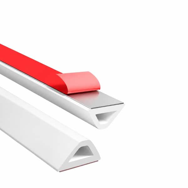 White Silicone Shower Threshold Water Dam, Self-Adhesive Flexible Splash Guard for Wet-Dry Separation