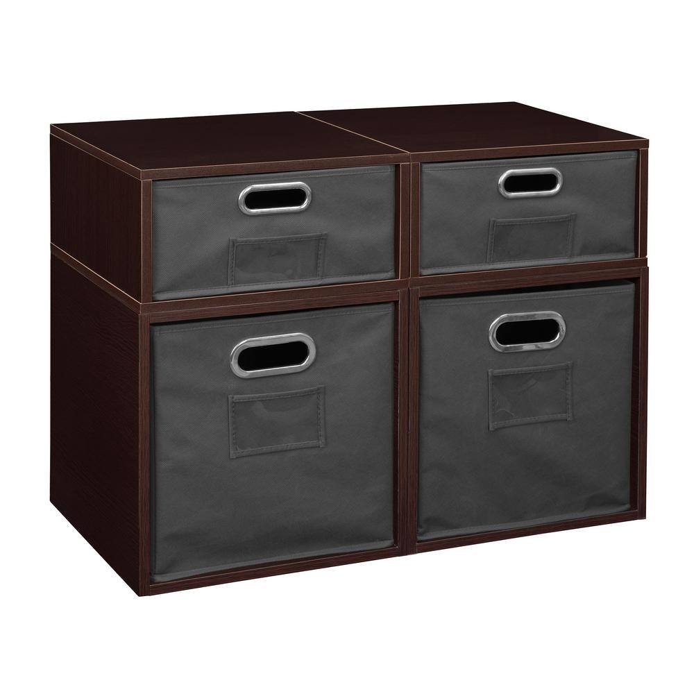 19.5 in. H x 26 in. W x 13 in. D Wood 4- Cube Organizer