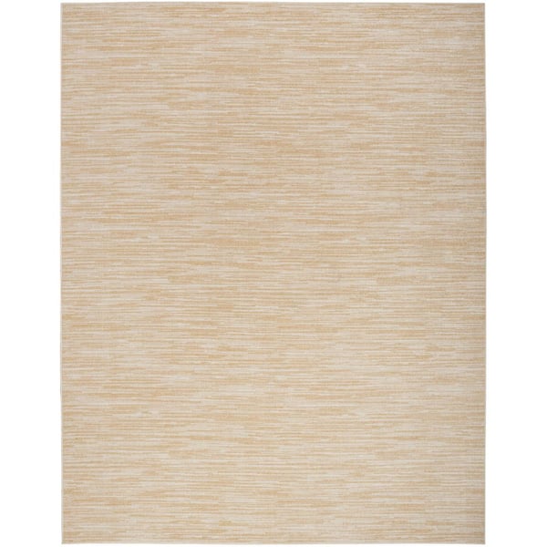 Essentials 6 ft. x 9 ft. Ivory Gold Abstract Contemporary Indoor/Outdoor Area Rug