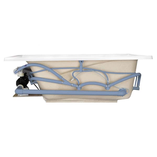 EverClean Reversible Drain 60 in. Acrylic Rectangular Drop-In 6-Jet Whirlpool Bathtub in White EverClean Reversible Drain 60 in. Acrylic Rectangular Drop-In 6-Jet Whirlpool Bathtub in White