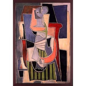 Woman sitting in an armchair by Pablo Picasso Open Grain Mahogany Framed Oil Painting Art Print 26.5 in. x 38.5 in.