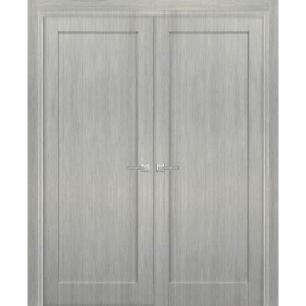 48 in. x 96 in. Gray Ash Finished Universal/Reversible Solid MDF Assembly Required Interior Door Kit price history on PriceWatchPro