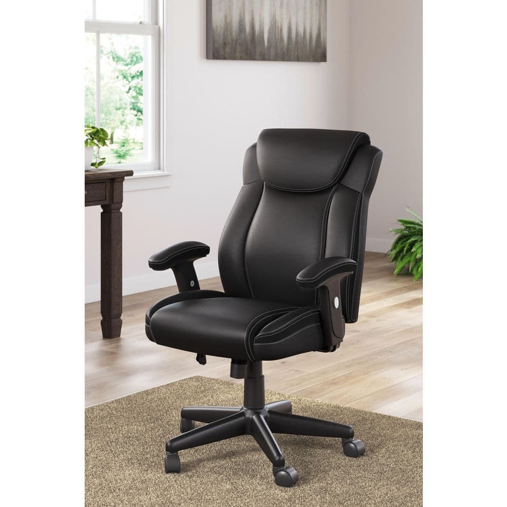 Black Faux Leather Adjustable Executive Swivel Chair
