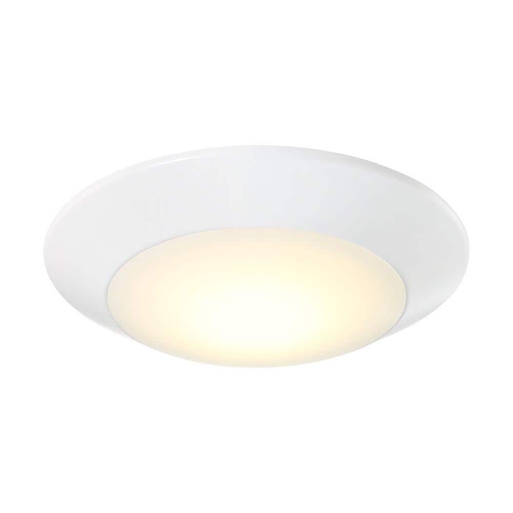 White Glass LED Flush Mount Ceiling Light