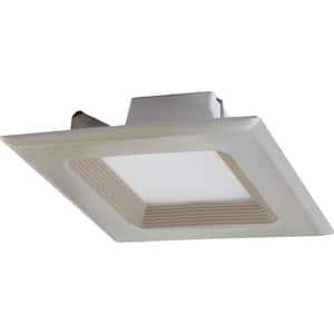 1-Light Indoor/Outdoor 6 in. 3000K Brushed Nickel Aluminum Integrated LED Recessed Retrofit Downlight Square Trim & Lens