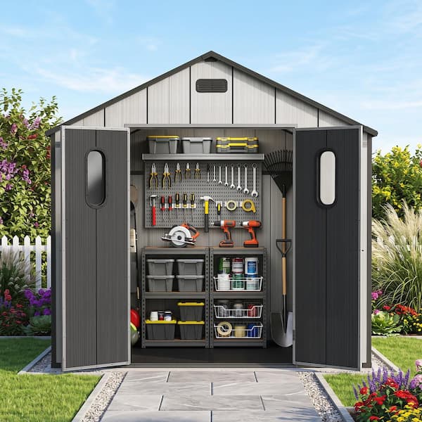 domi outdoor living 8 ft. W x 8 ft. D Resin Outdoor Storage Shed