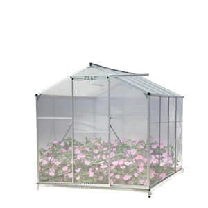 6.2 ft. L x 8.3 ft. W x 6.5 ft. H Outdoor White Metal Framed Polycarbonate Double ArmVersion of the Walk-In Greenhouse