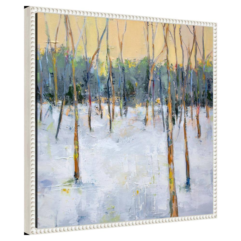 Winter Forest Impressionist Canvas Print with Beaded Frame