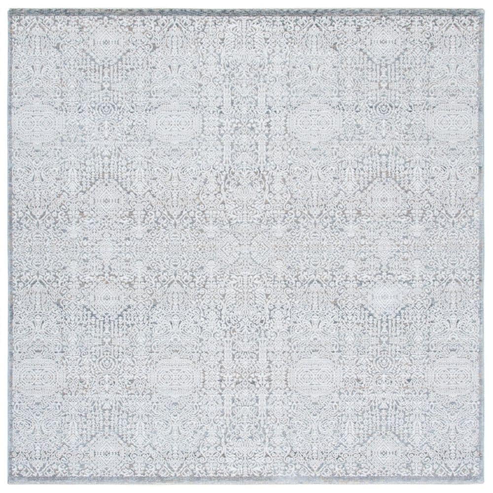 SAFAVIEH Webster 7 ft. x 7 ft. Gray/Beige Distressed Ornate