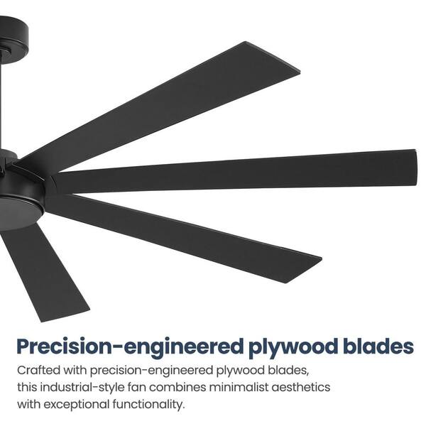 MLiAN 72 in. 8-Plywood Double-Sided Black and Driftwood Blades