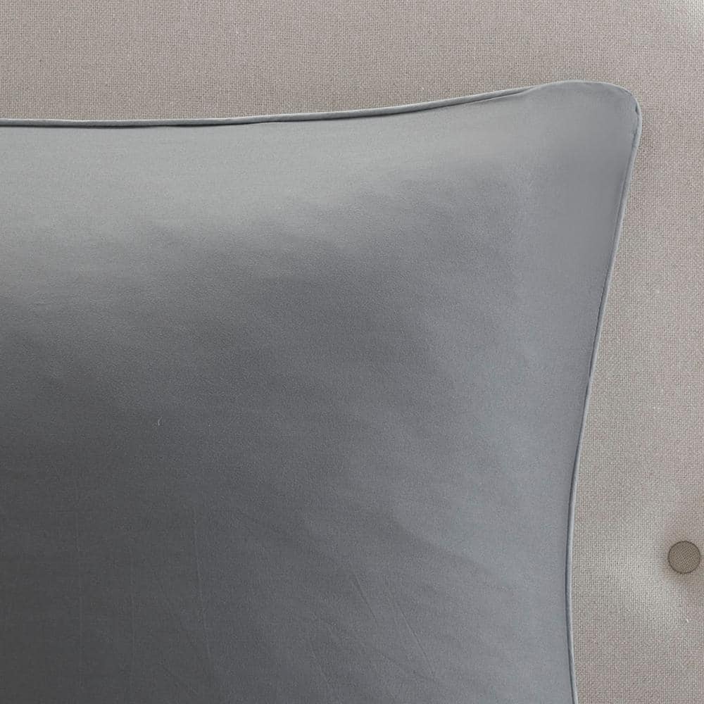Gray King Size Microfiber Down Alternative Comforter Set